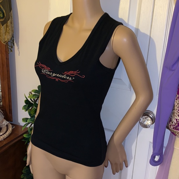 Easyriders Easy Riders black sleeveless biker muscle tank top shirt S M L - Picture 1 of 9